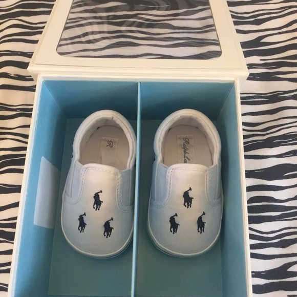 Polo Ralph Lauren Other - NIB POLO RALPH LAUREN BABY CRIB SHOES SIZE 2 WHITE